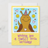 Schattigee Snail Sweet Little Birthday Kleuren | Kaart (Voorkant)