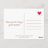 Schattigee Snail Teacher Appreciation Day Bedankt Briefkaart (Achterkant)