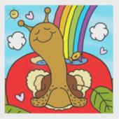 Schattigee Snail Teacher Waardering Vinyl Sticker (Voorkant)