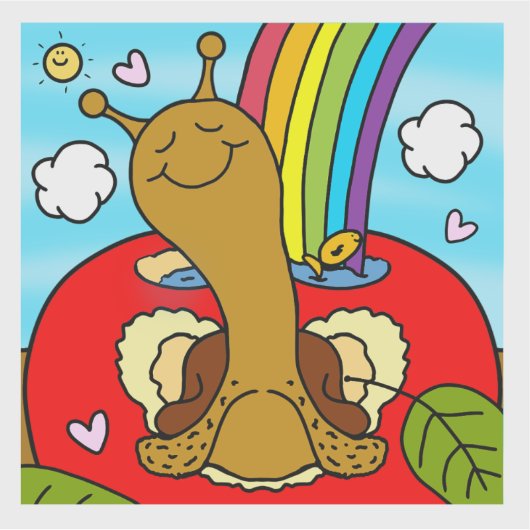 Schattigee Snail Teacher Waardering Vinyl Sticker (Voorkant)
