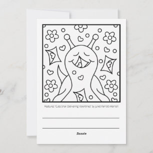 Schattigee Snail Valentijnsdag Kleuren   Feestdagenkaart