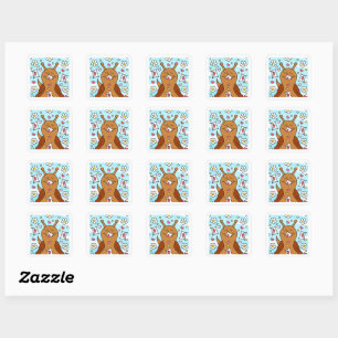 Schattigee Snail Valentijnsdag Mail Vierkante Sticker