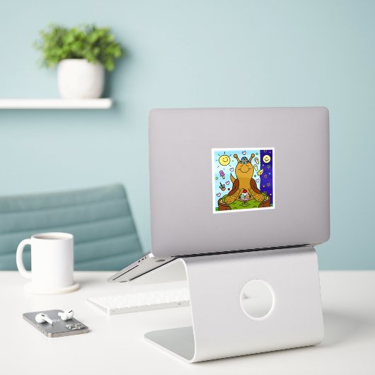 Schattigee Snail Zomer Zonnewende Fun Sticker (Laptop op bureau)