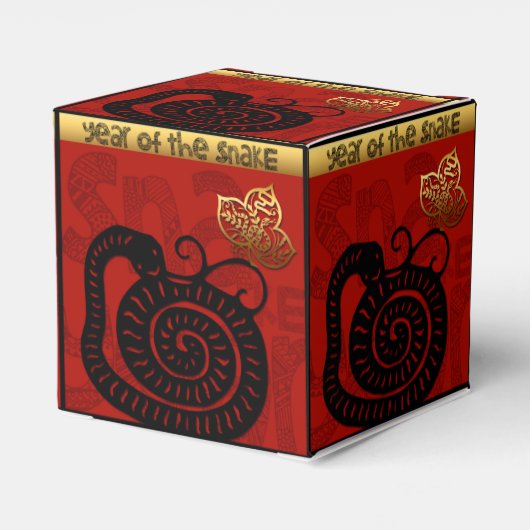 Schattigee Snake Chinees Jaar 2025 Zodiac Verjaard Bedankdoosjes (Achterkant)