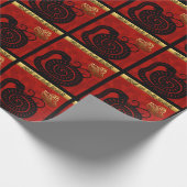 Schattigee Snake Chinees Jaar 2025 Zodiac Verjaard Cadeaupapier (Hoek)