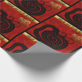 Schattigee Snake Chinees Jaar 2025 Zodiac Verjaard Cadeaupapier (Hoek)