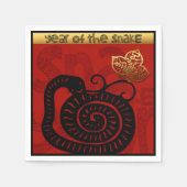 Schattigee Snake Chinees Jaar 2025 Zodiac Verjaard Servet (Voorkant)