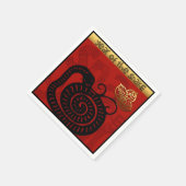 Schattigee Snake Chinees Jaar 2025 Zodiac Verjaard Servet (Hoek)