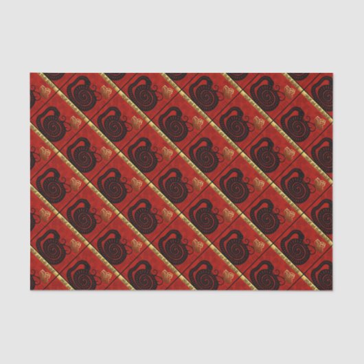 Schattigee Snake Chinees Jaar Zodiac Verjaardagswe Tissuepapier (Voorkant)