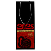 Schattigee Snake Chinees Nieuwjaar Zodiac Verjaard Wijn Cadeautas (Achterkant)