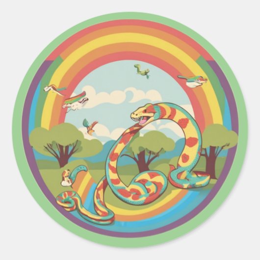 Schattigee Snake familie Ronde Sticker (Voorkant)