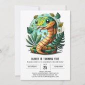 Schattigee Snake Kids Verjaardagsuitnodiging Kaart (Voorkant)