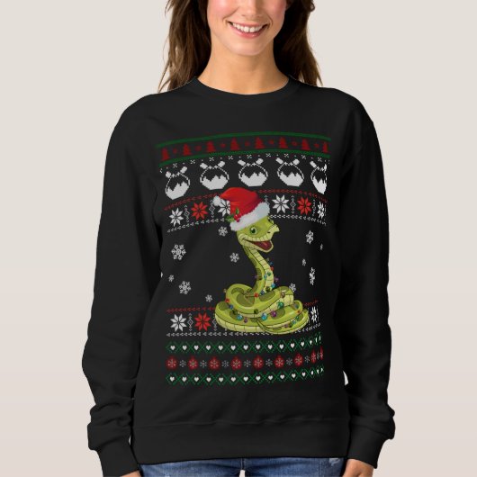 Schattigee Snake Lelijke Sweater Kerst Licht Pyjam (Voorkant)