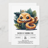 Schattigee Snake Oerwoud Verjaardagsuitnodiging Kaart (Voorkant / Achterkant)