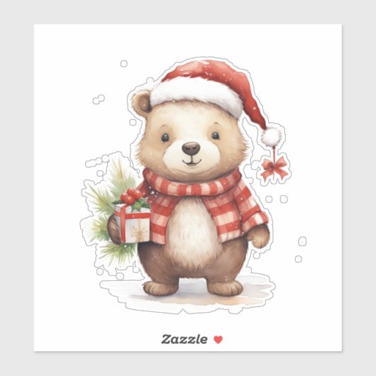 Schattigee sneeuw beer vinyl sticker (Vel)