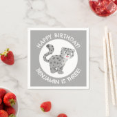 Schattigee sneeuw luipaard gepersonaliseerde carto servet (Insitu)