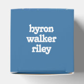 Schattigee sneeuwluipaard slaapt op wolken Baby sh Bedankdoosjes (Bovenkant)