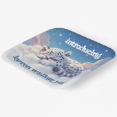 Schattigee sneeuwluipaard slaapt op wolken Baby sh Papieren Bordje (Gebogen)