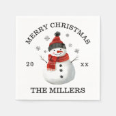 Schattigee sneeuwman aangepaste kerst servet (Voorkant)