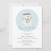 Schattigee sneeuwman Baby Het is koud buiten Baby  Kaart (Voorkant)