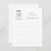 Schattigee Sneeuwman Baby shower Advies Note Kaart (Voorkant / Achterkant)