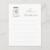 Schattigee Sneeuwman Baby shower Advies Note Kaart (Voorkant)