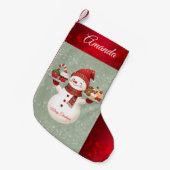 Schattigee Sneeuwman Baker Kerstkous Kleine Kerstsok (Voorkant (Hangend))