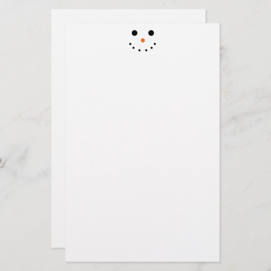 Schattigee sneeuwman briefpapier (Voorkant / Achterkant)