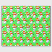 "Schattigee sneeuwman" Cadeaupapier (Vlak)