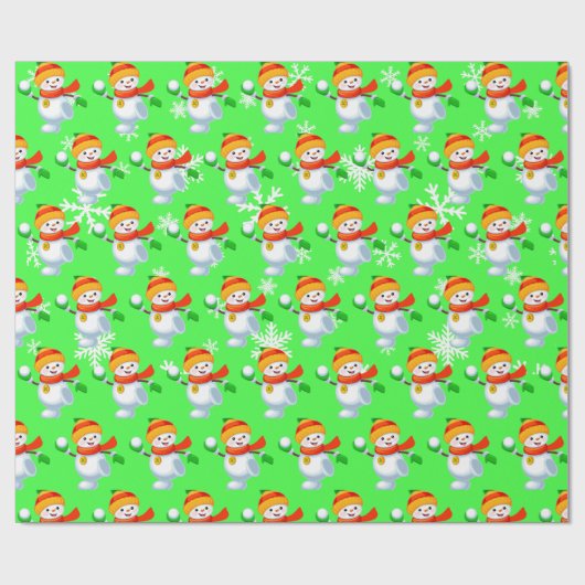 "Schattigee sneeuwman" Cadeaupapier (Vlak)