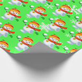 "Schattigee sneeuwman" Cadeaupapier (Hoek)