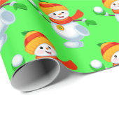 "Schattigee sneeuwman" Cadeaupapier (Rol Hoek)