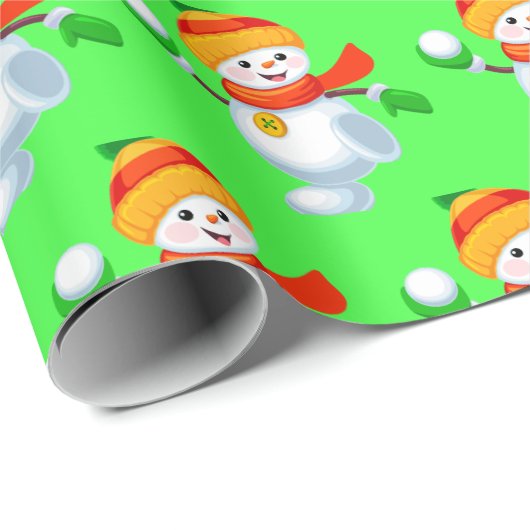 "Schattigee sneeuwman" Cadeaupapier (Rol Hoek)