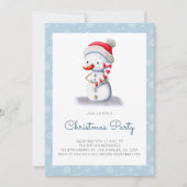 Schattigee Sneeuwman Candy Cane Kerstfeest Kaart (Voorkant)