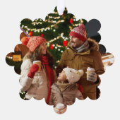 Schattigee Sneeuwman Custom Christmas Photo Keepsa Ornament Kaart (Achterkant)