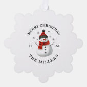 Schattigee Sneeuwman Custom Christmas Photo Keepsa Ornament Kaart (Voorkant)