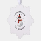 Schattigee Sneeuwman Custom Christmas Photo Keepsa Ornament Kaart (Links)