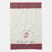 Schattigee Sneeuwman Custom Gepersonaliseerd Naam Theedoek (Verticaal)