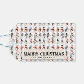 Schattigee sneeuwman Custom Merry Christmas Cadeaulabel (Achterkant Horizontaal)