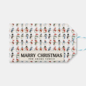 Schattigee sneeuwman Custom Merry Christmas Cadeaulabel (Voorkant (Horizontaal))