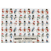 Schattigee sneeuwman Custom Merry Christmas Groot Cadeauzakje (Achterkant)