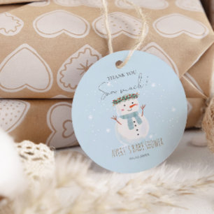 Schattigee sneeuwman dank u sneeuw veel bedankjes labels