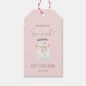 Schattigee sneeuwman dank u sneeuw veel cadeaulabel (Voorkant)