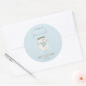 Schattigee sneeuwman dank u sneeuw veel groot ronde sticker (Envelop)