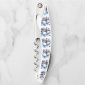 Schattigee sneeuwman Drink wijn Kurkentrekker (Voorkant)