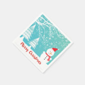 Schattigee sneeuwman en Abstracte sneeuwvlokken il Servetten (Hoek)