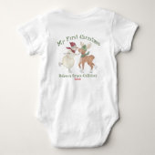 Schattigee sneeuwman en rendier: mijn eerste kerst romper (Achterkant)