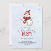 Schattigee sneeuwman en sneeuwkerstfeest kaart (Voorkant)