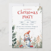 Schattigee Sneeuwman en Winter Outdoor Christmas P Kaart (Voorkant)