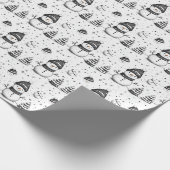 Schattigee sneeuwman en witte winter cadeaupapier (Hoek)